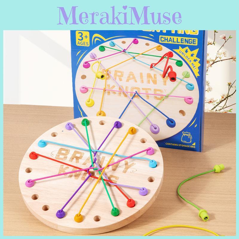 Rope Wooden Challenge Toy For Kids Logic Development Parentchild Interaction