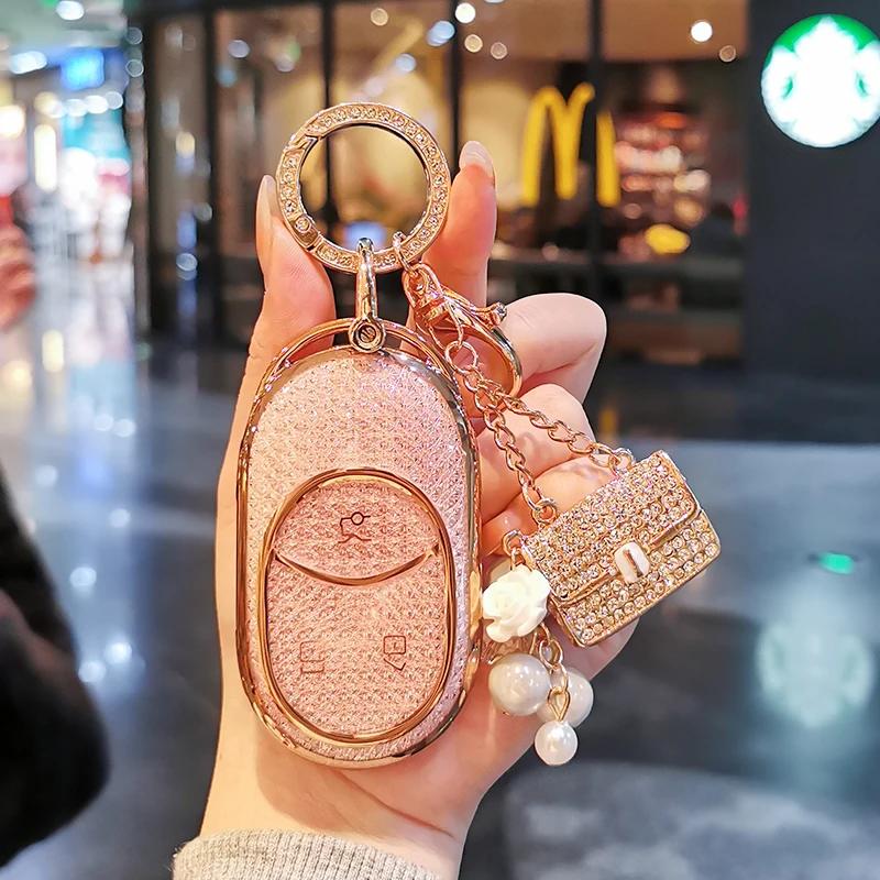 Keycase For Nio Et7 Es6 Es7 Es8 Ec7 Ec6 Ec7 Et5 Et5T Keycover Key Shell Keychain 23 Buckle Diamond Car Key