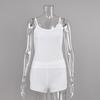 New European and American Style Pajamas Knitted Suspender Vest Shorts Two-piece Set Skin-friendly, Breathable and Comfortable Loungewear Women