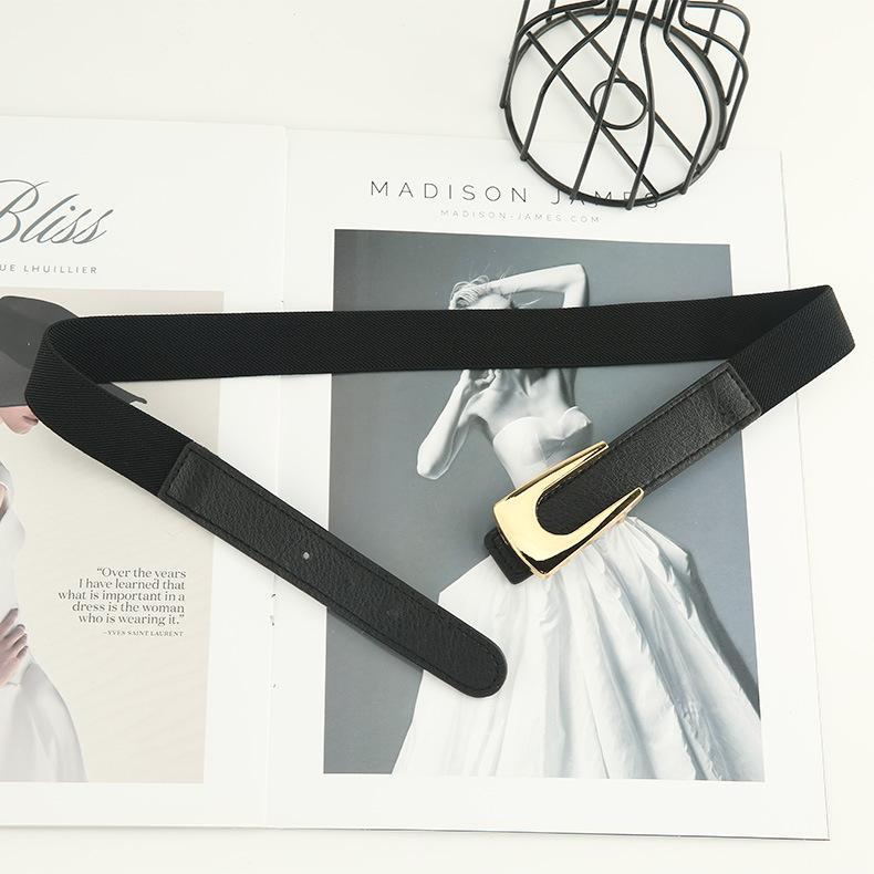 Elastic Elastic Coat Belt Accessories Decorative Dress Suit Waist Seal Women Autumn Winter Tide Summer Black