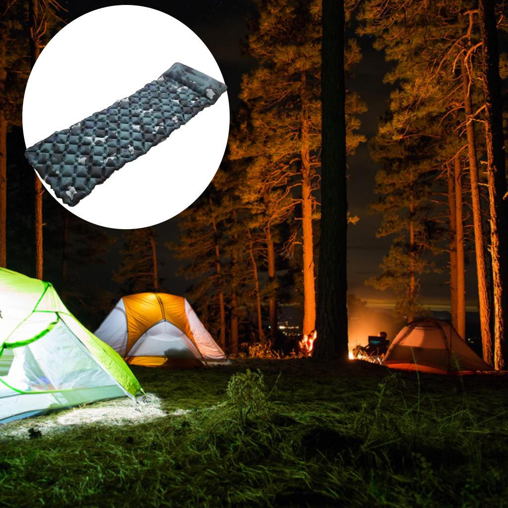 1pc Inflatable Camping Mattress Backpacking Sleeping Pad Foldable Outdoor camouflage