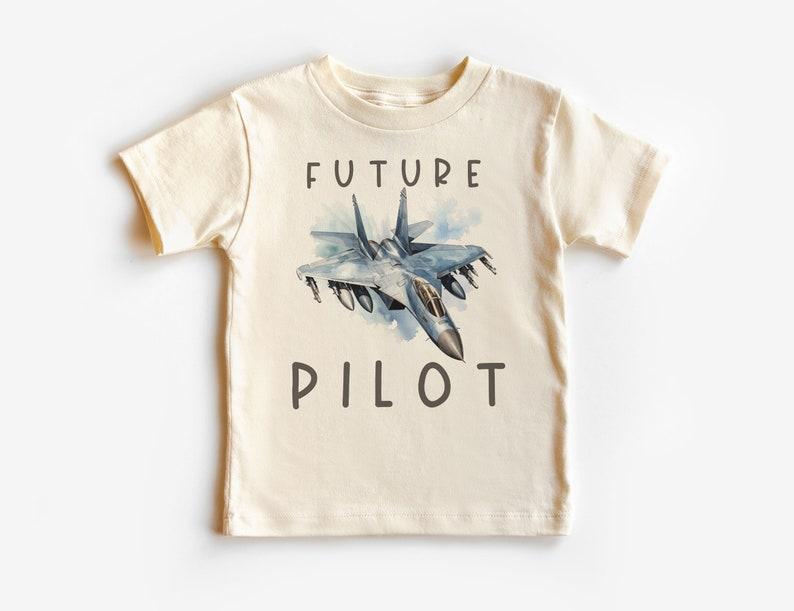 Future Pilot Fighter Jet Toddler Shirt, Airplane Pilot Military Kids Shirt, Childs Flight Tee, Boy Toddler Toddler Kids Clothing 110