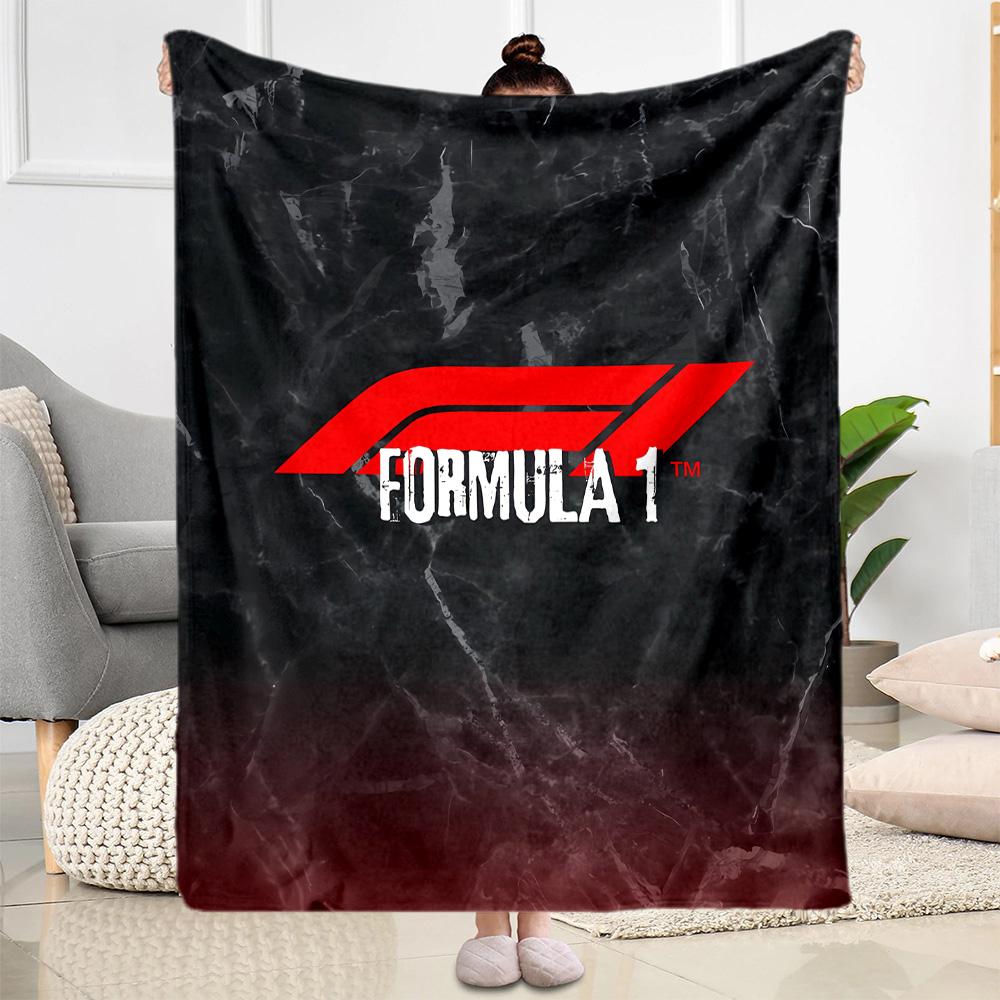 Bold White Logo Design Blanket Soft Warm Cozy Perfect for Sofa Bed Livingroom for All Occasions Stylish Decor Best Holiday Gift for Friends Family