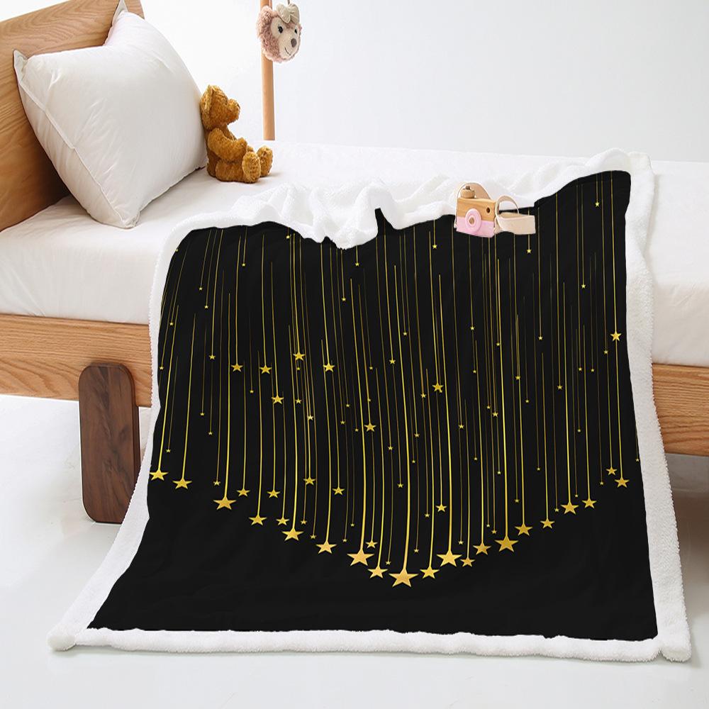 Meteor shower 2D digital printing thickened lamb wool crystal fleece blanket to map