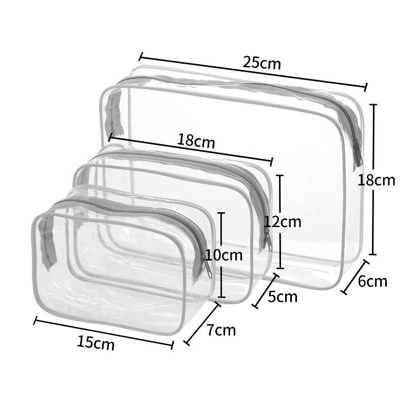 Large Capacity Transparent PVC Makeup & Toiletry Bag for Convenient Travel