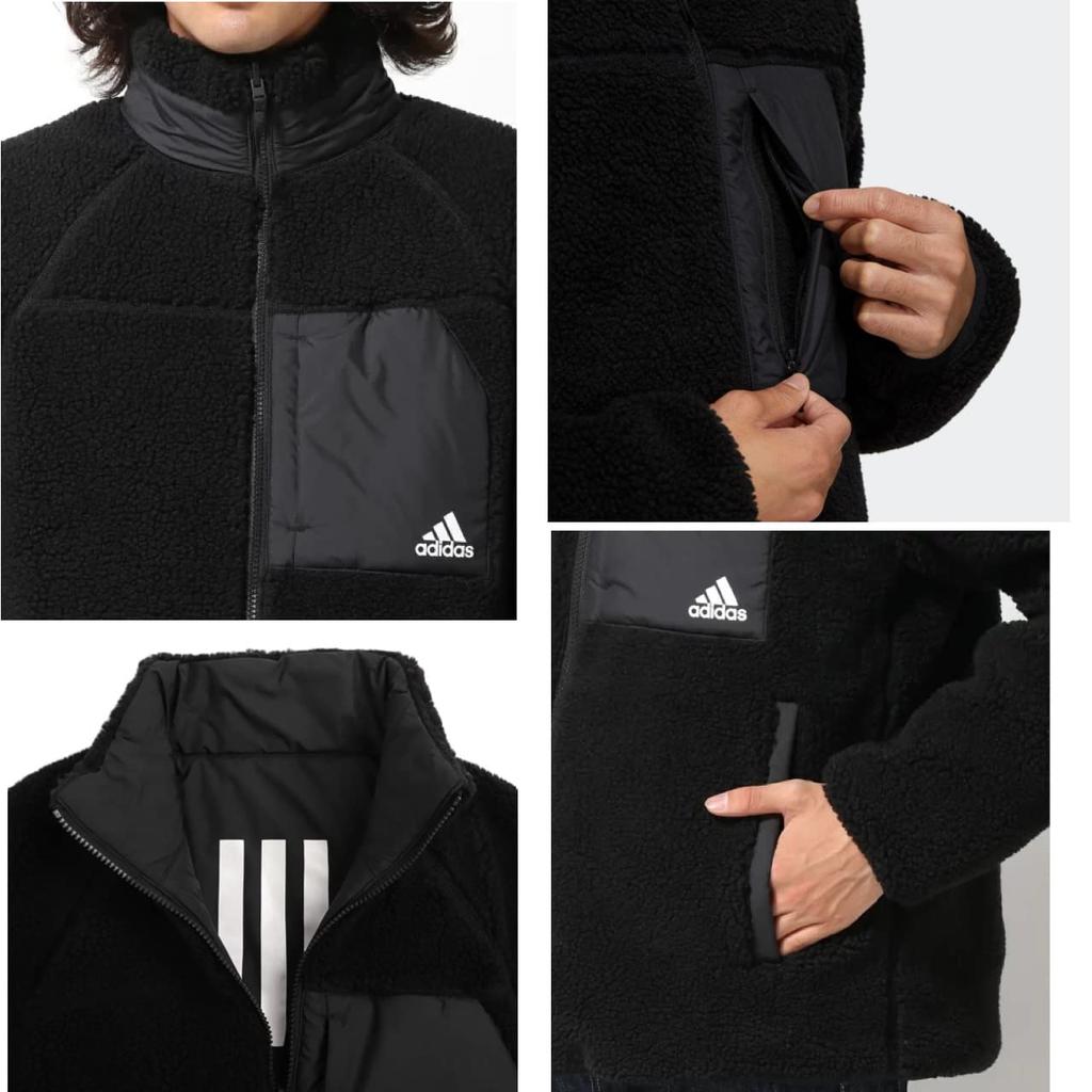 Adidas Reversible Sherpa M Fleece Černá bunda, Pánská (Výška 167-173 cm), Bunda, Outdoor, KNE77,