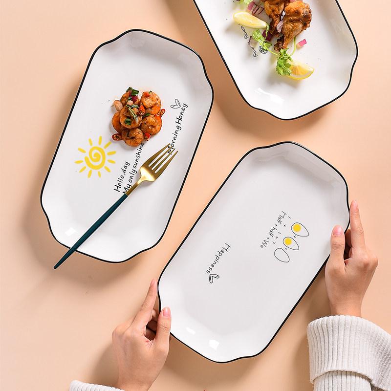 Creative Ceramic Fish Plate for Home - Perfect for Steamed Fish, Dumplings, & Vegetables