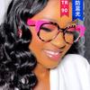 Color matching cat eye irregular flat mirror simple anti-blue TR glasses frame European and American ins glasses frame women