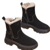 Versatile Shoes with Fleece-lined Short Boots - New Style Snow Boots, Mid-calf Thick Heel, Cotton Boots