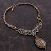 Moroccan Mud Crack Fossil Necklace Copper Wire Wrapped Necklace Handmade Gemstone Jewelry Moonstone Necklace Anniversary Gift Copper Jewelry