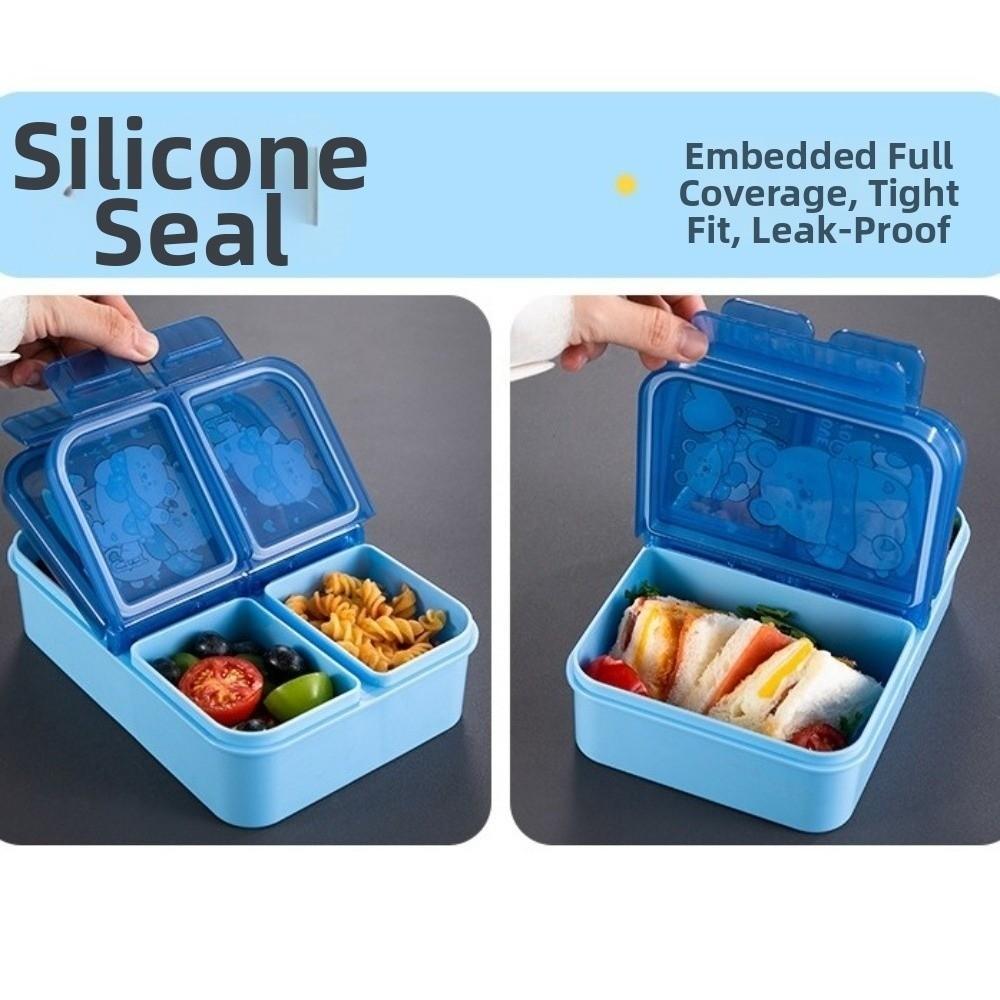 Lebensmittelechte Cartoon-Brotdose Auslaufsichere Snackbox Tragbarer Behälter Picknick-Koffer Mikrowellengeeignet