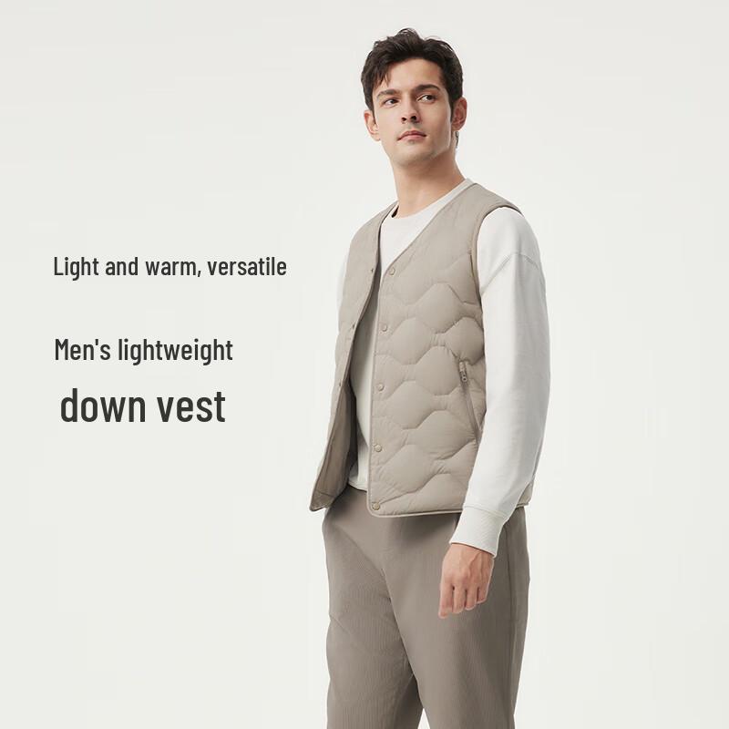 Tangboer Men's Lightweight V-Neck Down Vest