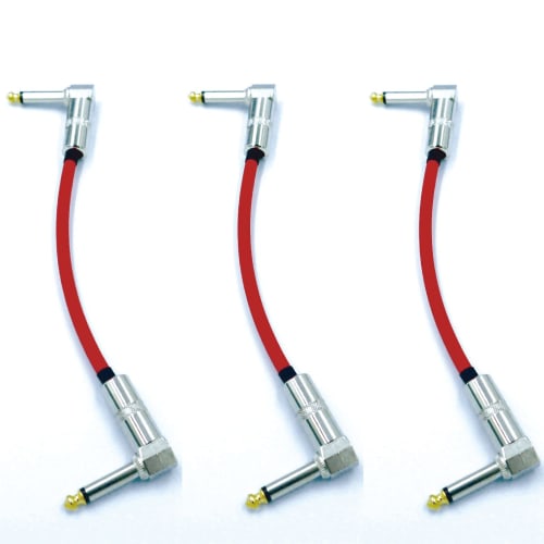 KM sound CANARE Red GS-6 Patch Cables, L-L Plug, 15cm, Set of 3