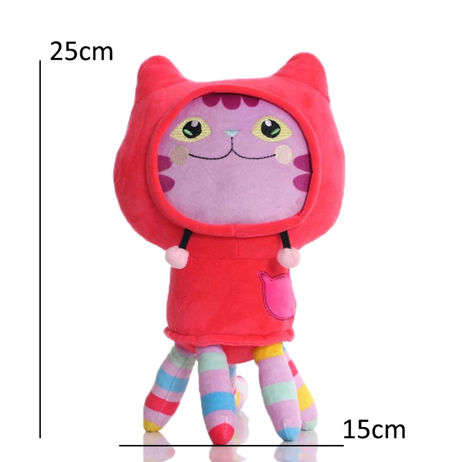 25cm 2 or 8Pcs Gabby doll house plush toy cartoon stuffed animal mermaid cat mermaid plush doll children's Christmas gift