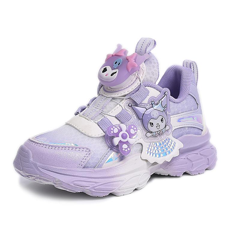 

Girls Kuromi Breathable Sports Shoes, Soft Sole Student Running Shoes, Versatile Cute Button Shoes, Fashionable Casual Shoes, Trendy 26 фиолетовый