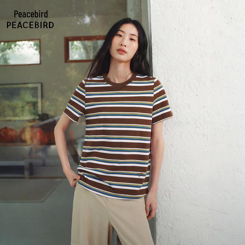 Peacebird Commuter Short Sleeve Striped T-Shirt AACNG212G01 S