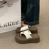Fashion Beach Shoes House Slippers Platform Slipers Women Slides Sabot Genuine Leather 2025 Women's Genuine Leather Shoes Ladies' Slippe