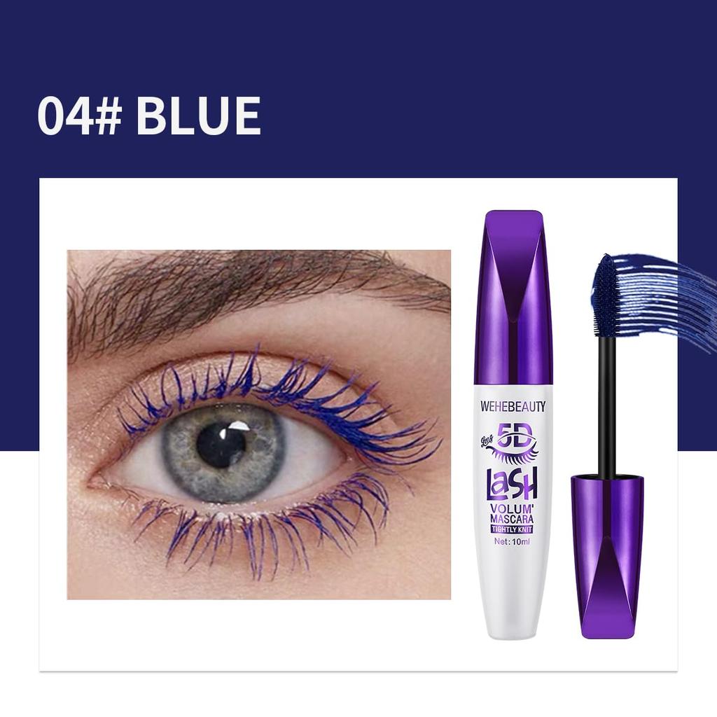 5D Colorful 5D Waterproof and Rich Mascara PopularLIANGNISHI Mascara, Mascara, Smudge-Proof, - 04#Blue
