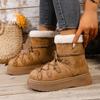 Women's Lace-Up Snow Boots, Plush Lined Platform Booties, Winter Ankle Boots Wholesale for Women