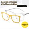 6 in 1 Multi-Color Clip Glasses Anti-Blue Light Fashion Matched With Prescription Glasses Frame Square TR Spring Hinge Glasses