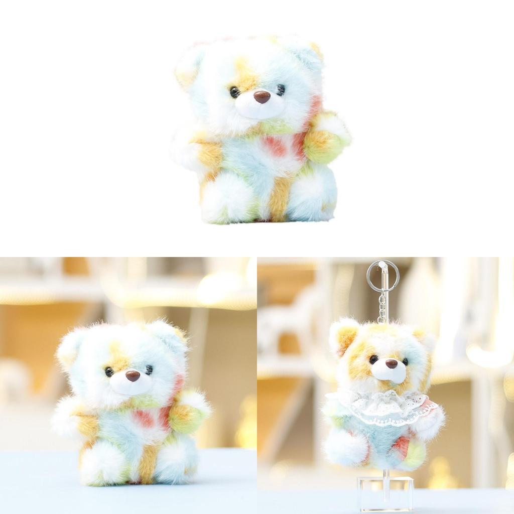 Plush Bear Keychain Toy With Colorful Design For Girls Gift Accessory
