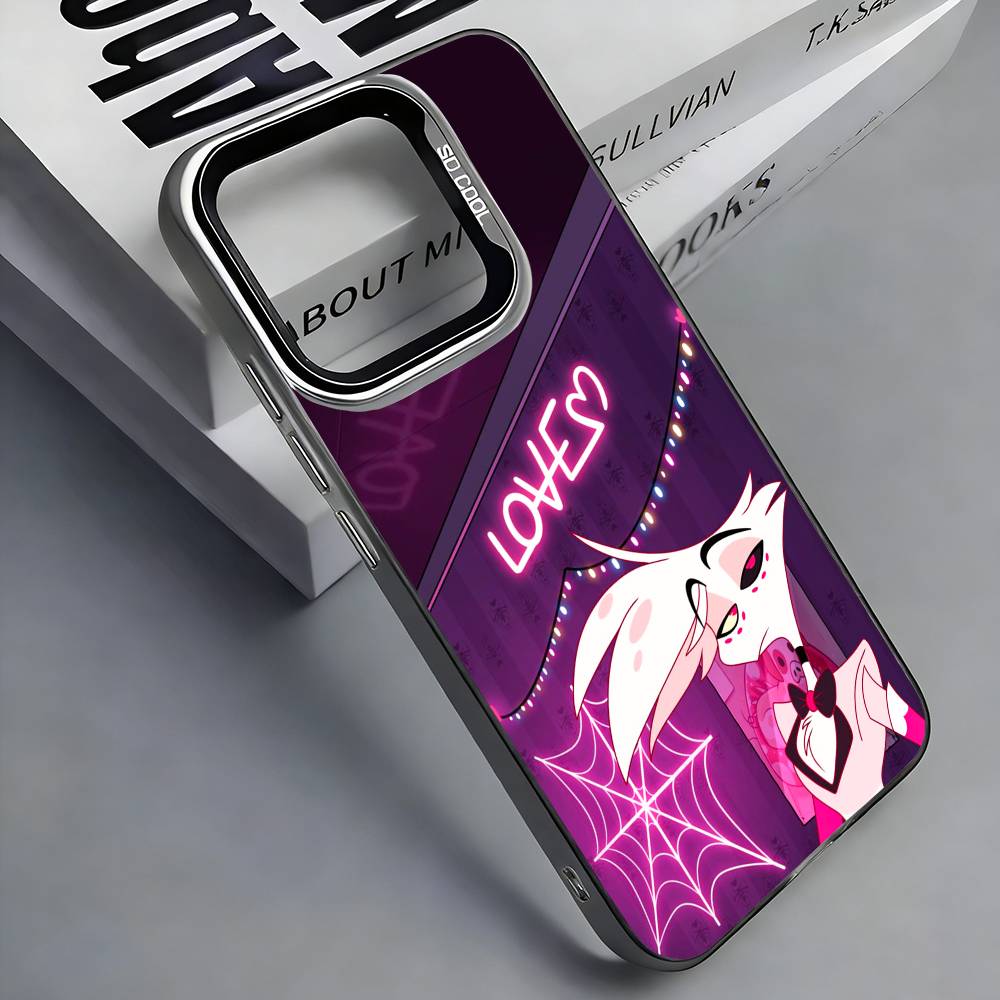 Angel Dust H-Hazbin H-Hotel Phone Case For iPhone 17,16,15,14,13,12,11 Plus,Pro Max,Colored Silver Phone Case iPhone16e