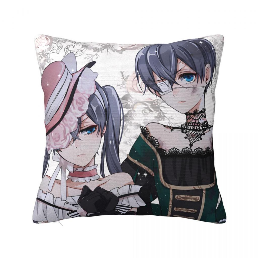 Pillow Cover Anime Black Butler Design Cushion Cover Retro Trendy Pillow Case For Sofa Car Home Decor Pillowcases