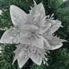 1PC Christmas Golden Glitter 14cm Flower Christmas Tree Decoration Ornaments Color Glitter Home Party Decoration Supplies