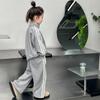 Autumn 2025 Girls' Sportswear Set: Stylish Children's Sweatshirt & Sweatpants Two-Piece