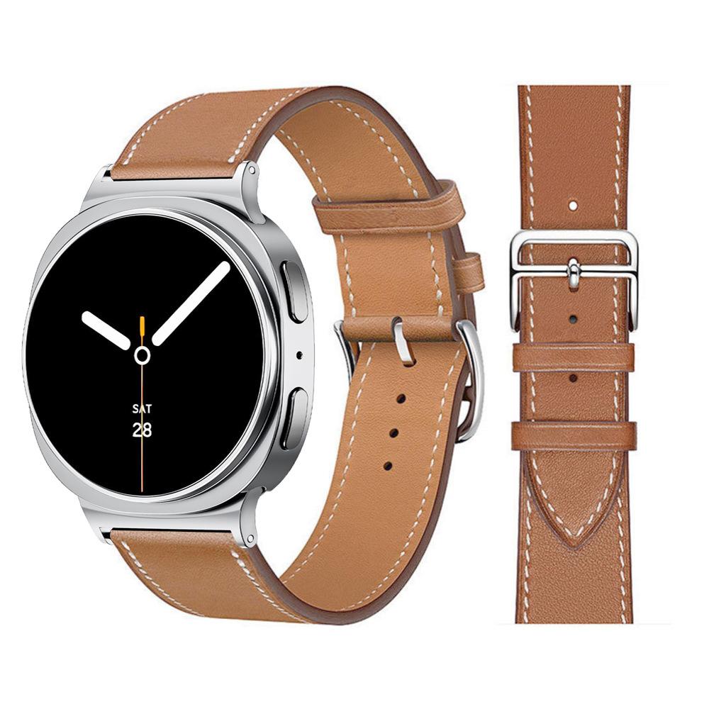 Pulseira de Couro Genuíno de Reposição Para Samsung Galaxy Watch 8 (40mm, 44mm) / Galaxy Watch 8 Classic