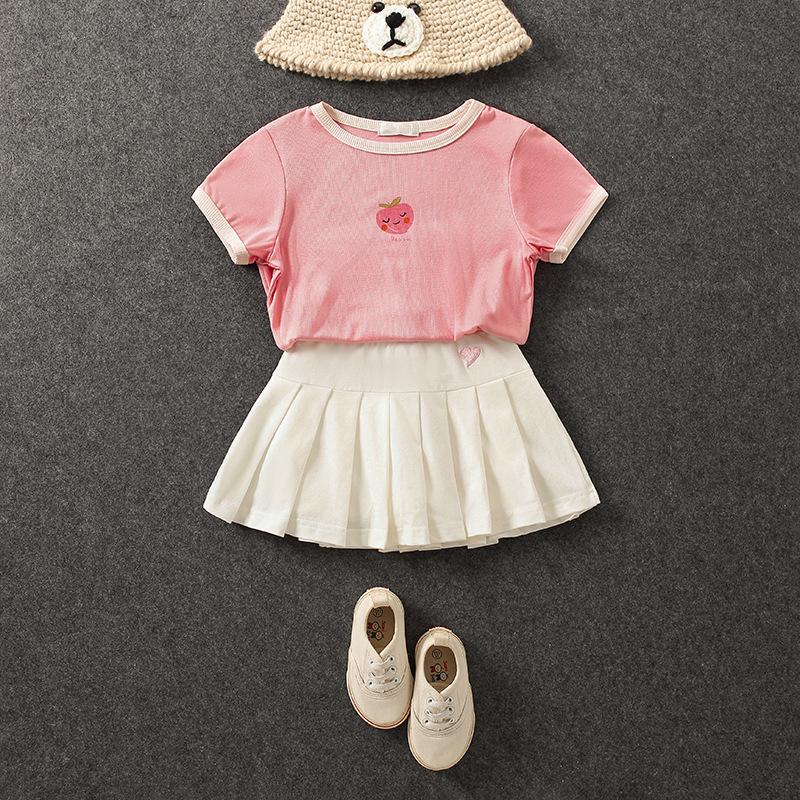 Fusta de vară pentru copii, mijlocii și mici, cu pantaloni de siguranță interioare Fuste uniformă pentru student