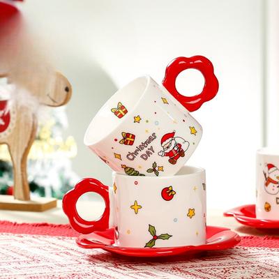 280ml Ceramic Coffee Cup Saucer Ceramic Cup Afternoon Tea Cup Saucer Set Cup Gift Box Cartoon Ceramic Cup