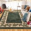 Christmas Rug Bedroom Holiday Non Slip Throw Soft Carpet Stain Resistant Accent Rugs Pine Cones Decoration for Home Green Decor