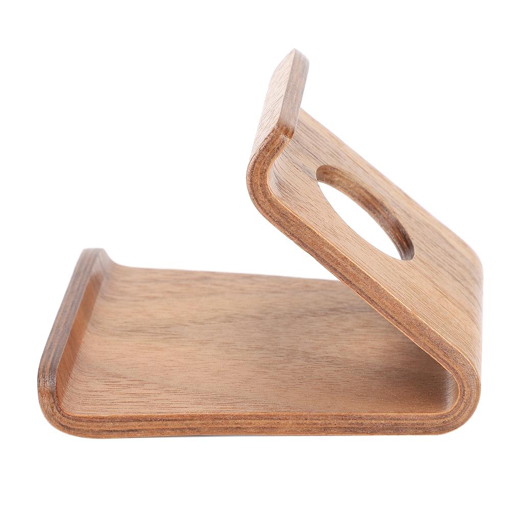 Portable Mobile Phone Stand Desktop Bedside Tablet Computer for iPads Stand Wooden(Nutbrown )