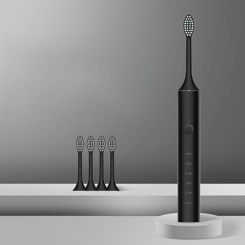 Brosse à Dents Électrique pour Hommes et Femmes Rechargeable Ultrasonique à Poils Doux Brosse à Dents Domestique de Voyage en Extérieur