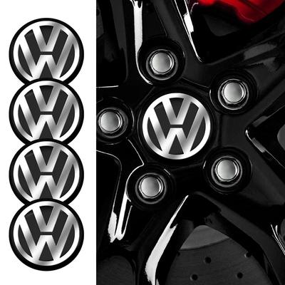 For Volkswagen 4pcs 56mm Car Wheel Center Hub Cap Badge Logo Emblem Sticker Decal For VW GTI Atlas Jetta Touareg Variant Golf Po