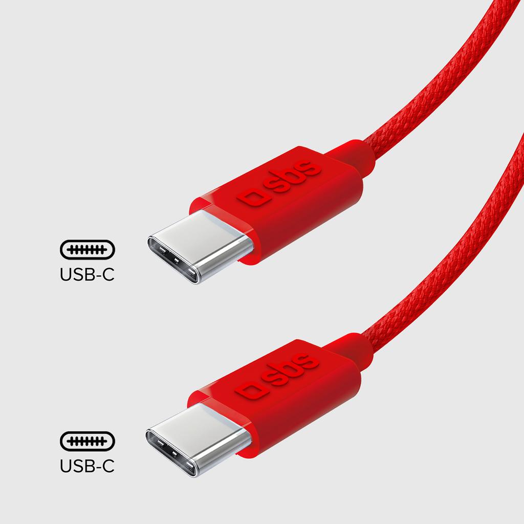 USB-C 60W Braided Cable 1.5m - Red