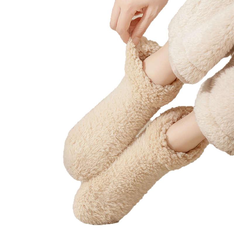 Winter Coral Velvet Women Socks Plush Thicken Warm Indoor Floor Socks Lamb Velvet Plus Fashion Versatile Home Sleeping Socks New