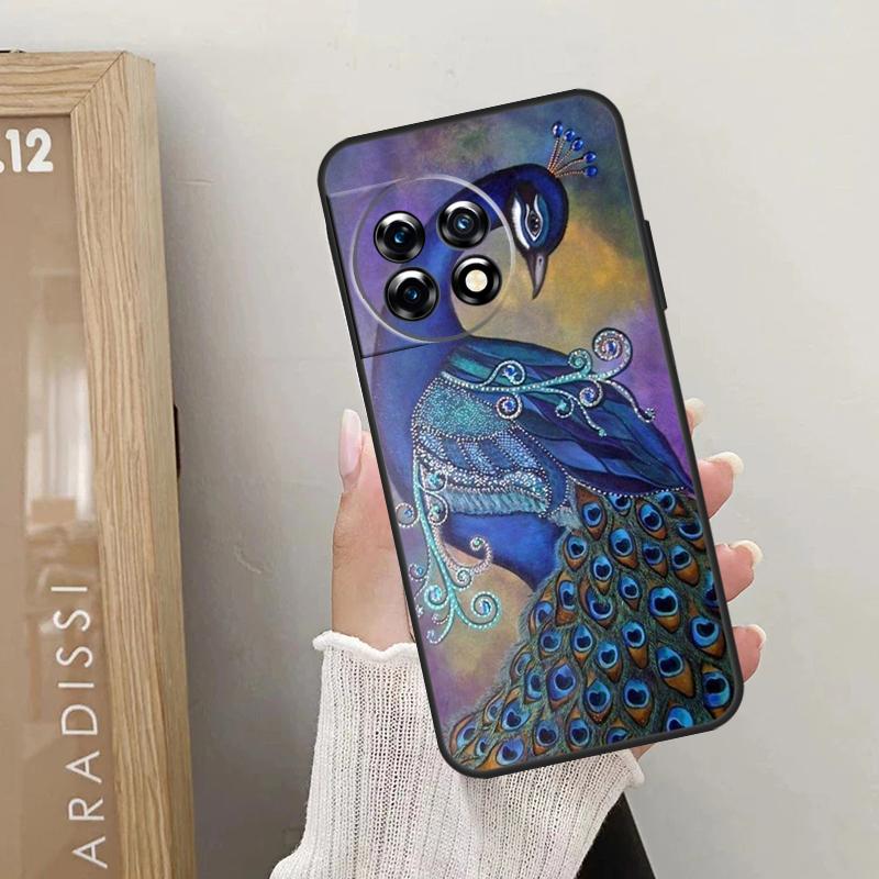 Bird Peacock Feather Case For OnePlus Nord 5 CE 4 3 2 Lite N20 N30 OnePlus 15 13 12 R 10T 13T 10R 8T 9 10 11 Cover