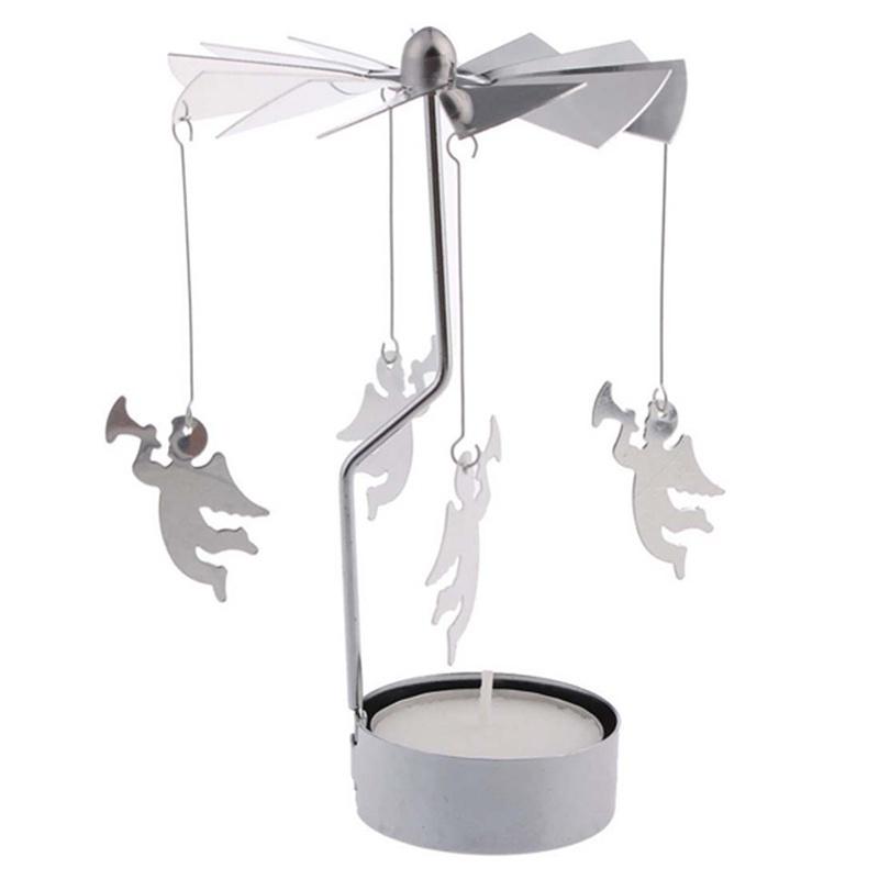 Metal Rotary Candle Holder Light Carousel Stand Tea rollingHome Christmas