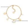 Djia D Herz-, Stern- und Kleeblatt-Charms-Armband mit Diamanten und Perlen