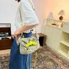 Leisure Lightweight Shoulder Bag Letter Contrast Color Crossbody Bag Large Capacity Nylon Drawstring Bag Girls