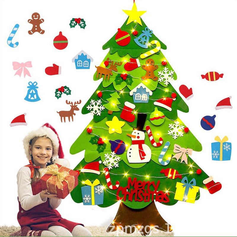 1Set Felt Christmas Tree Non-Woven Fabric Holiday Decoration Ornament 3D Mini Christmas Tree