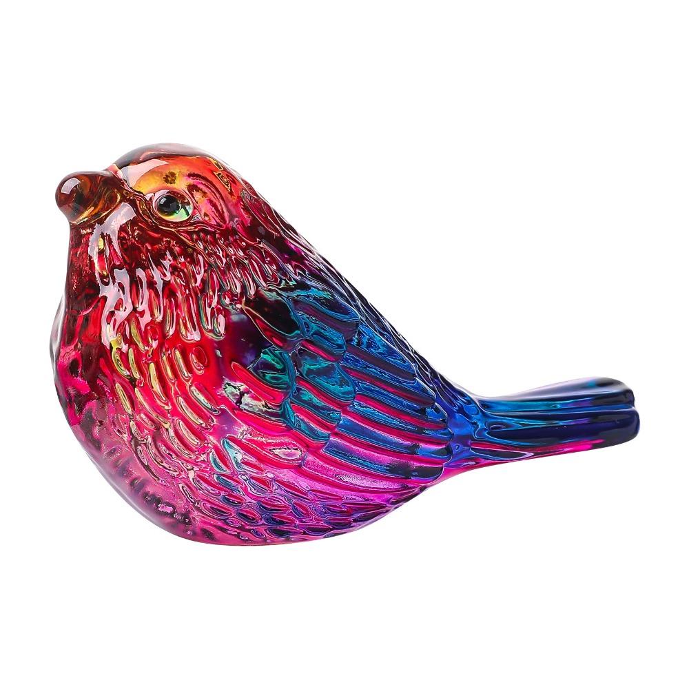 Creative Colorful Crystal Bird Ornaments Handicraft Unique Lucky Bird Figurine Nordic Bird Statue Crafts Garden Ornament