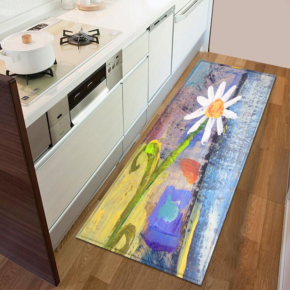 Kitchen floor mat entrance door mat bedroom long carpet corridor bathroom non-slip floor children's carpet