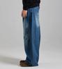 Beoteunseoul Painted Curved Volume Denim Pants (Blue)