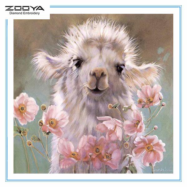 

ZOOYA DIY 3D круглая алмазная картина животных овцы вышивка крестиком домашний декор