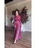 2024 Satin Elegance: Shiny Solid Color Saudi Dress Skirt with Large Hem