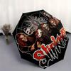 Slipknot, Heavy Metal Automatic Folding Umbrella  Simple Eight Rib Design, Bright Color Pattern, Durable Iron Frame, Ideal for Travel and Ou