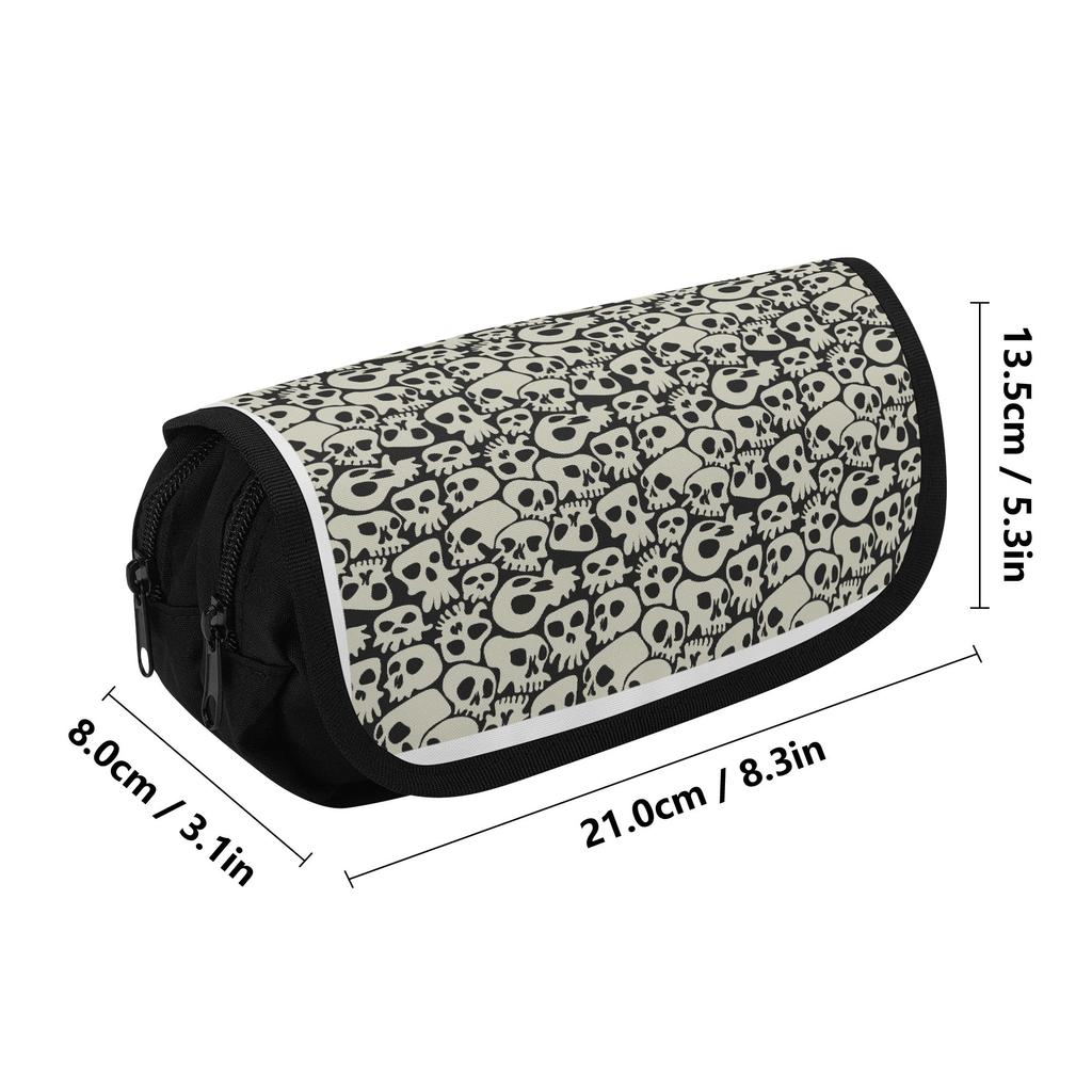 Pencil Case Spacious Storage 300D Polyester Double Zipper with Dual Storage for Pens Ruler Scissors and Earphones for Boys Girls